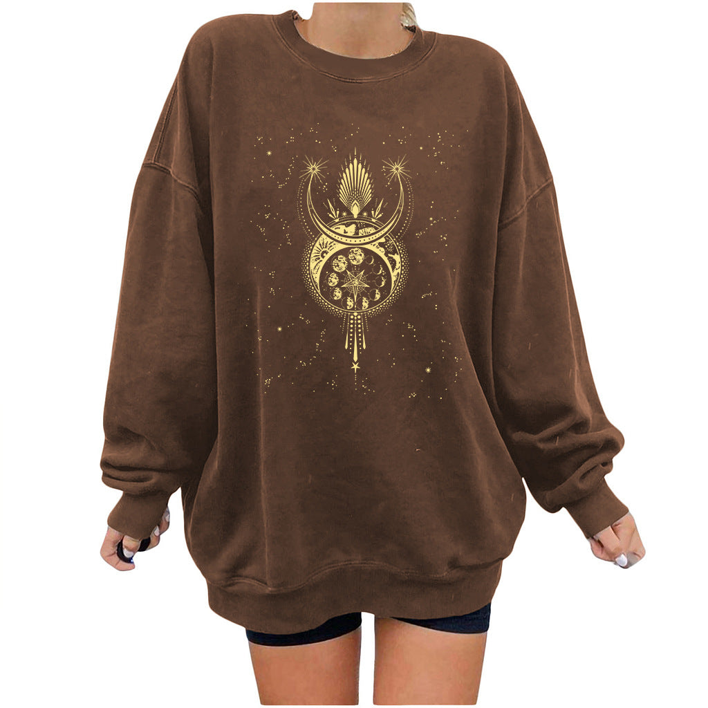 Five Pointed Star Array Guards Printed Women Sweater