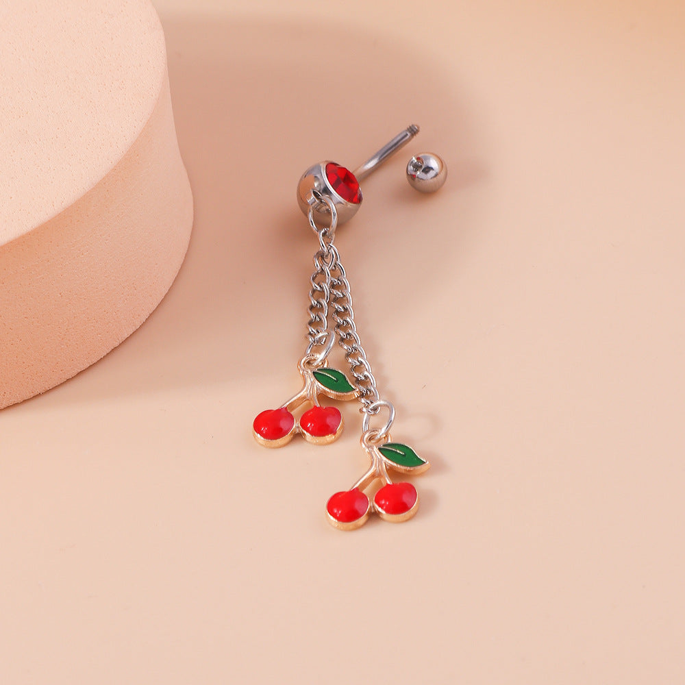 Cherry Belly Button Piercing Cartoon Personality Cute And Elegant