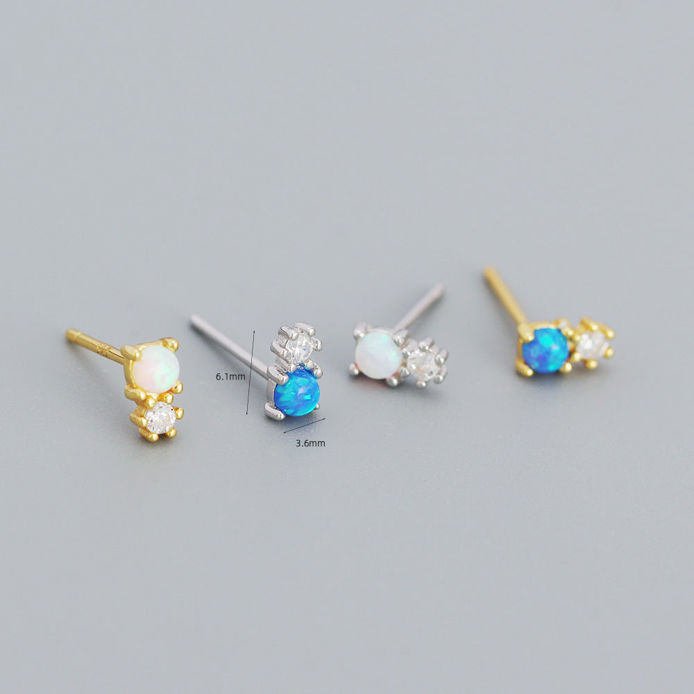 S925 Silver Instagram-style Geometric Diamond-studded Earrings