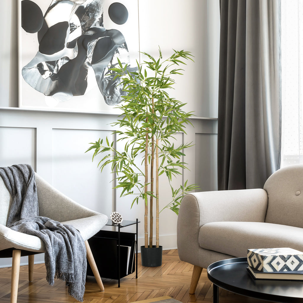 6ft Artificial Tree, Indoor Fake Bamboo with Pot, for Home Office Living Room Decor
