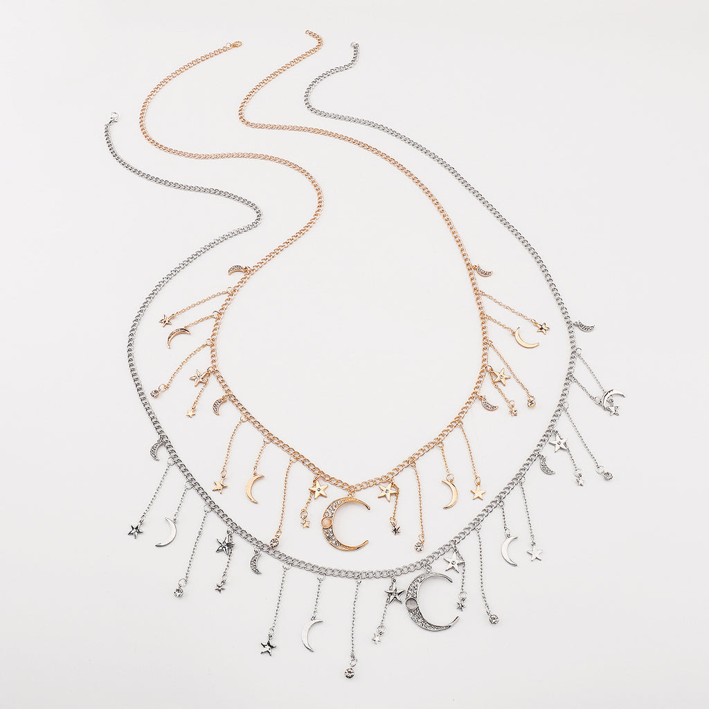 Fashion Temperamental Tassels Star Moon Waist Chain Creative Sexy