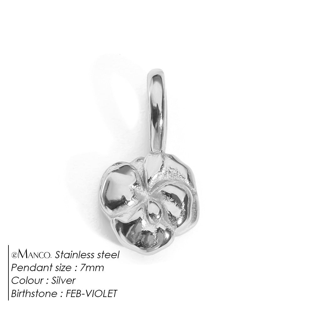 DIY 3D Stainless Steel Vacuum-Plated Flower Pendant For December Birthdays