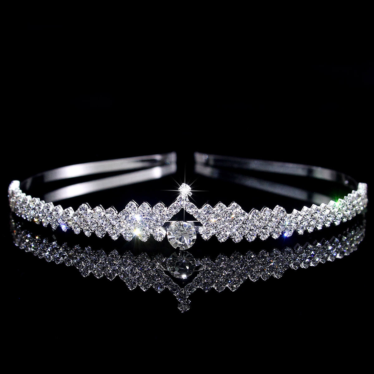 Crown Women's Hollow Claw Chain Rhinestone Princess Tiara Hairband