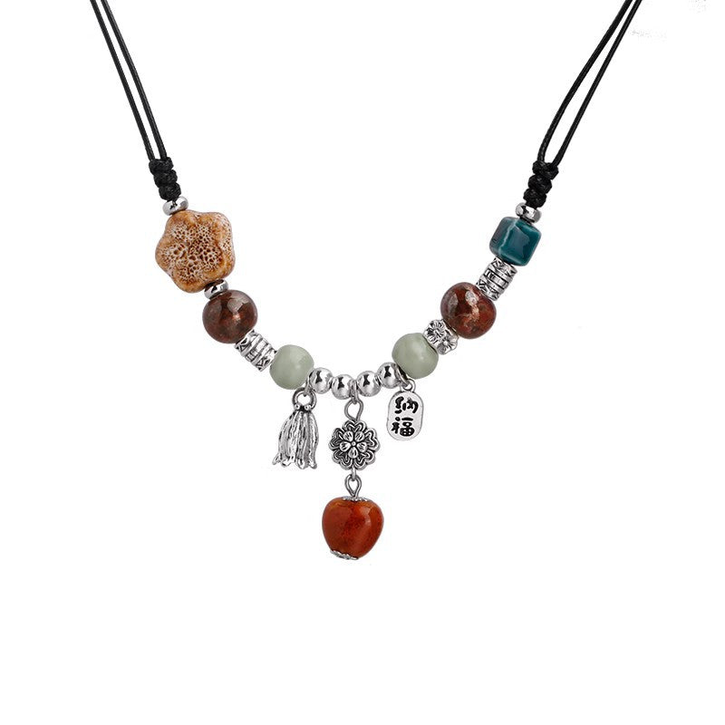 Love Ceramic Beaded Necklace Transfer Necklace