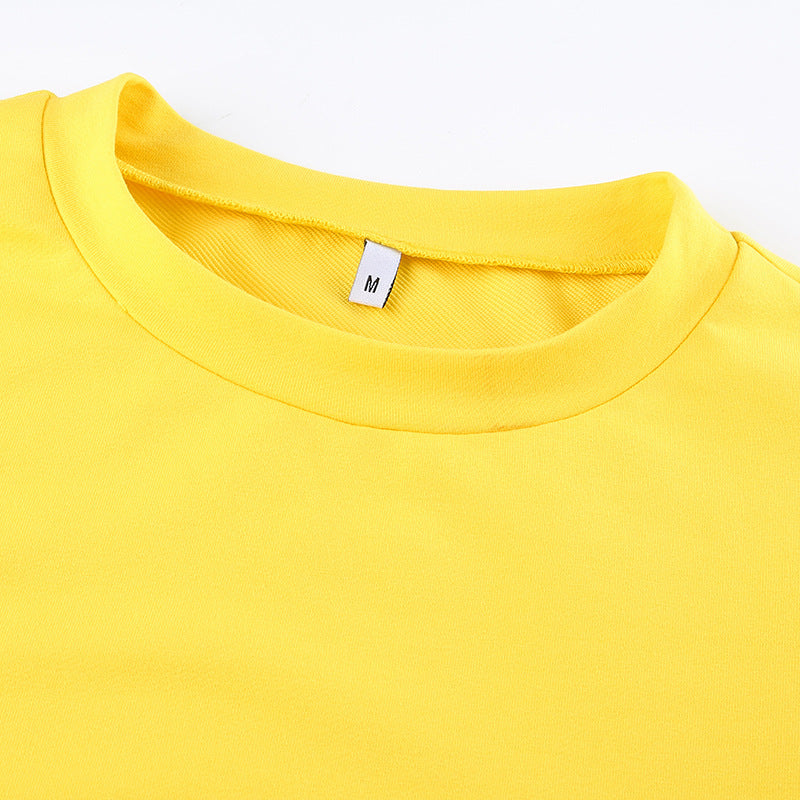 Round top T-shirt with exposed top