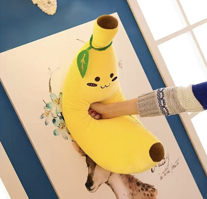 Plush Banana Stuffed Pillow Decor Plushie Toy Breathable Soft Fruit New