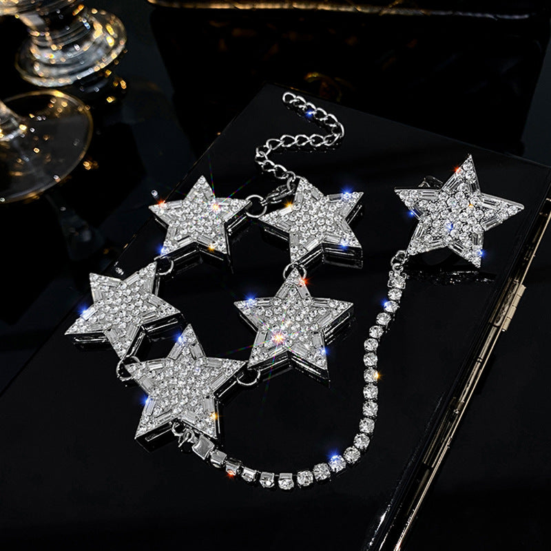 Five-pointed Star Exaggerated Bracelet Ring One-piece