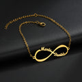 Personalized Jewelry Custom Double Name Date Infinity Bracelet Rose Gold Infinity Nameplate Bracelets Stainless Steel Hand Chain