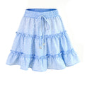 Women Summer High Waist Beach Dress Ladies Falbala Skirt