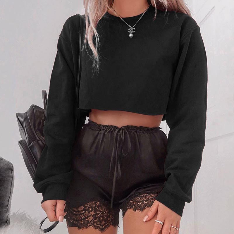 Round top T-shirt with exposed top