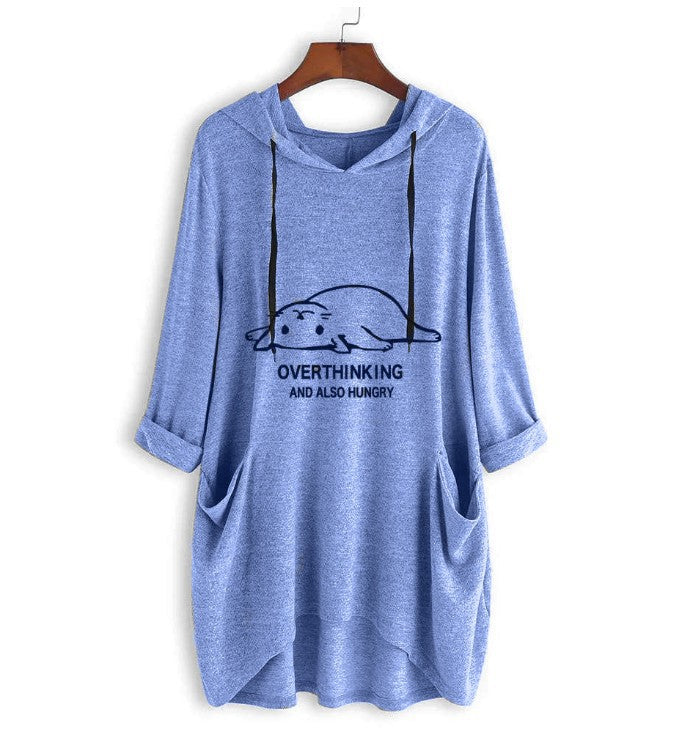 Cat print irregular top