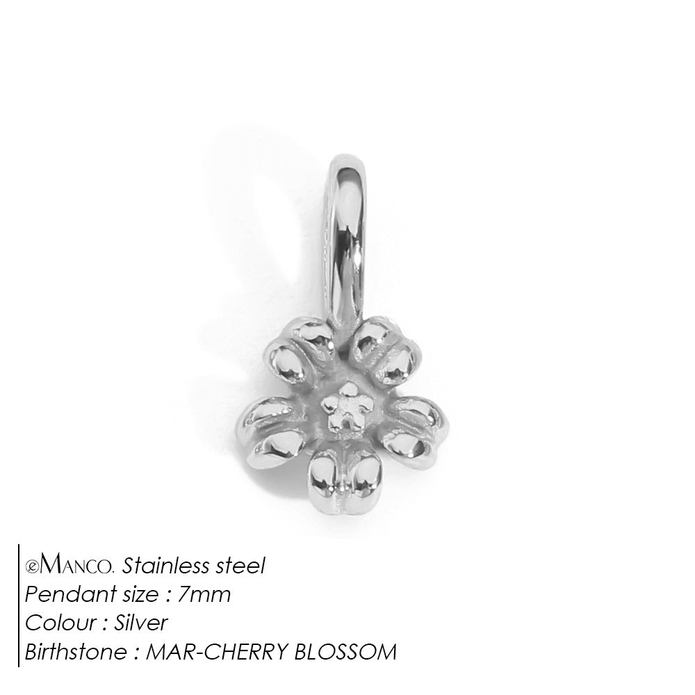 DIY 3D Stainless Steel Vacuum-Plated Flower Pendant For December Birthdays