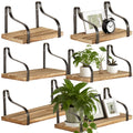 3 Pcs Wood Floating Shelves 3 Size Rustic Brown Wall Shelves Room Hanging Book Shelves Small Farmhouse Decor Wall Mounted Display For Living Room Bedroom Kitchen Bathroom Office