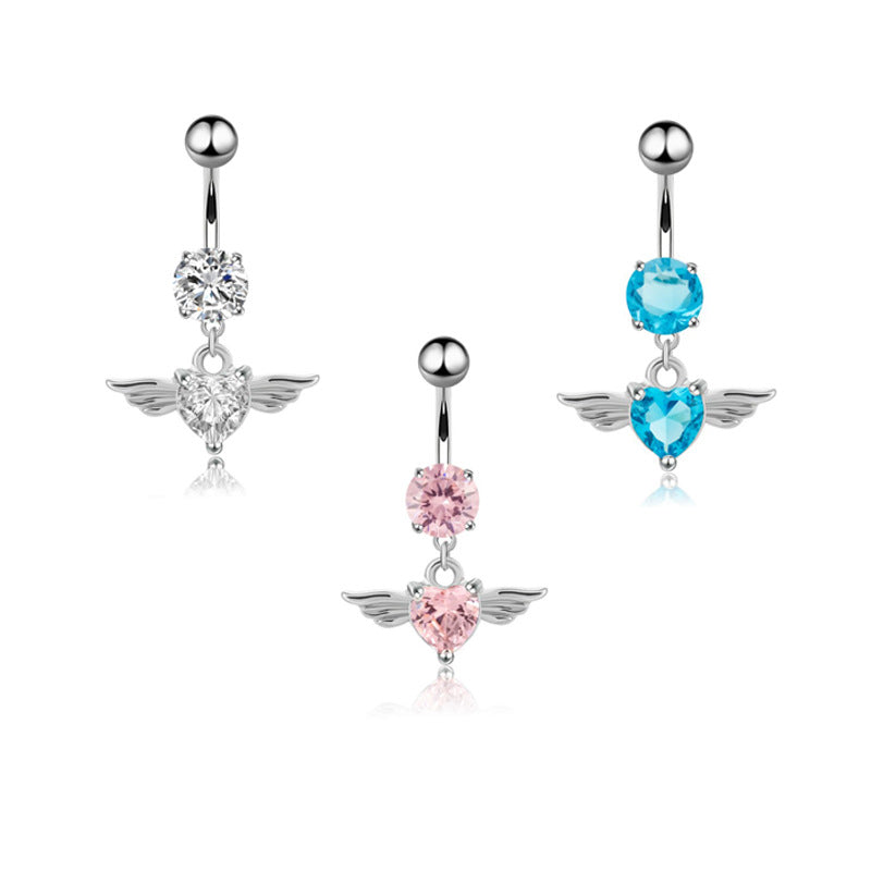 Love Heart-Shaped Belly Button Piercing Jewelry