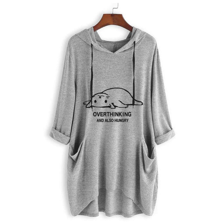 Cat print irregular top