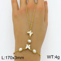 Stainless Steel Connecting Finger Love One-piece Open Ring Bracelet Summer