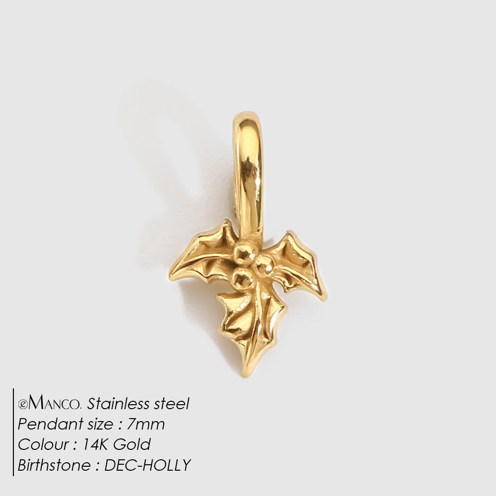 DIY 3D Stainless Steel Vacuum-Plated Flower Pendant For December Birthdays