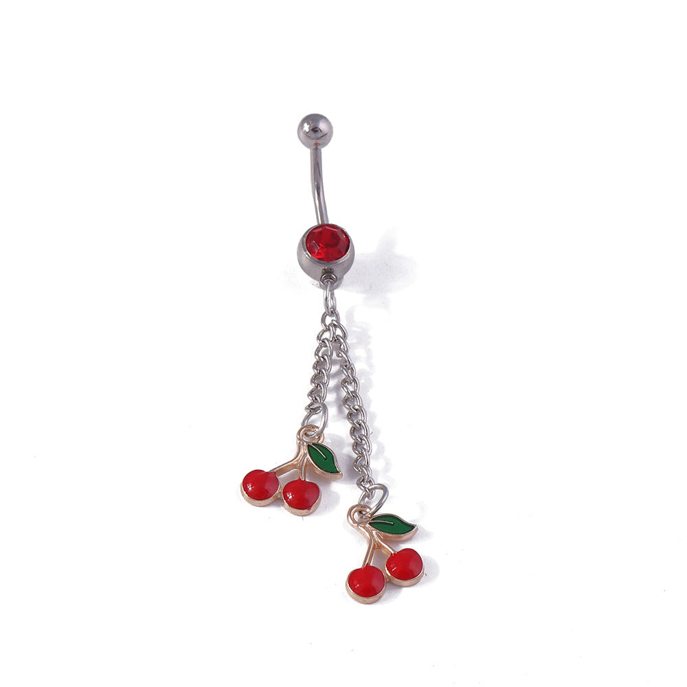 Cherry Belly Button Piercing Cartoon Personality Cute And Elegant