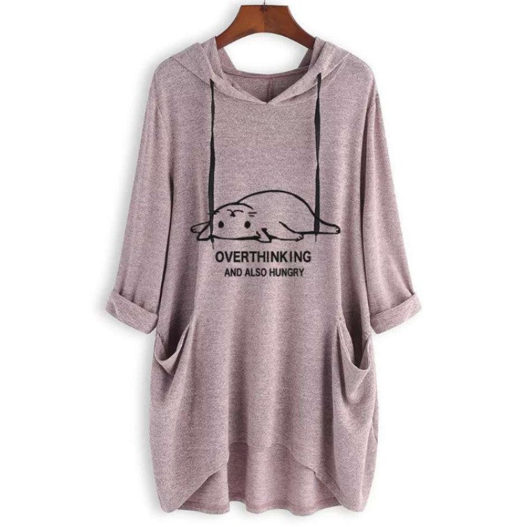 Cat print irregular top