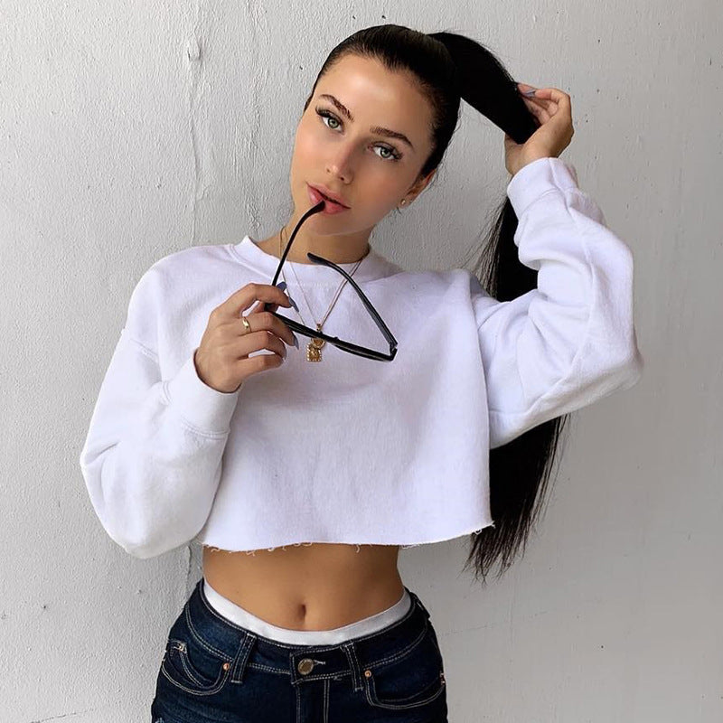 Round top T-shirt with exposed top