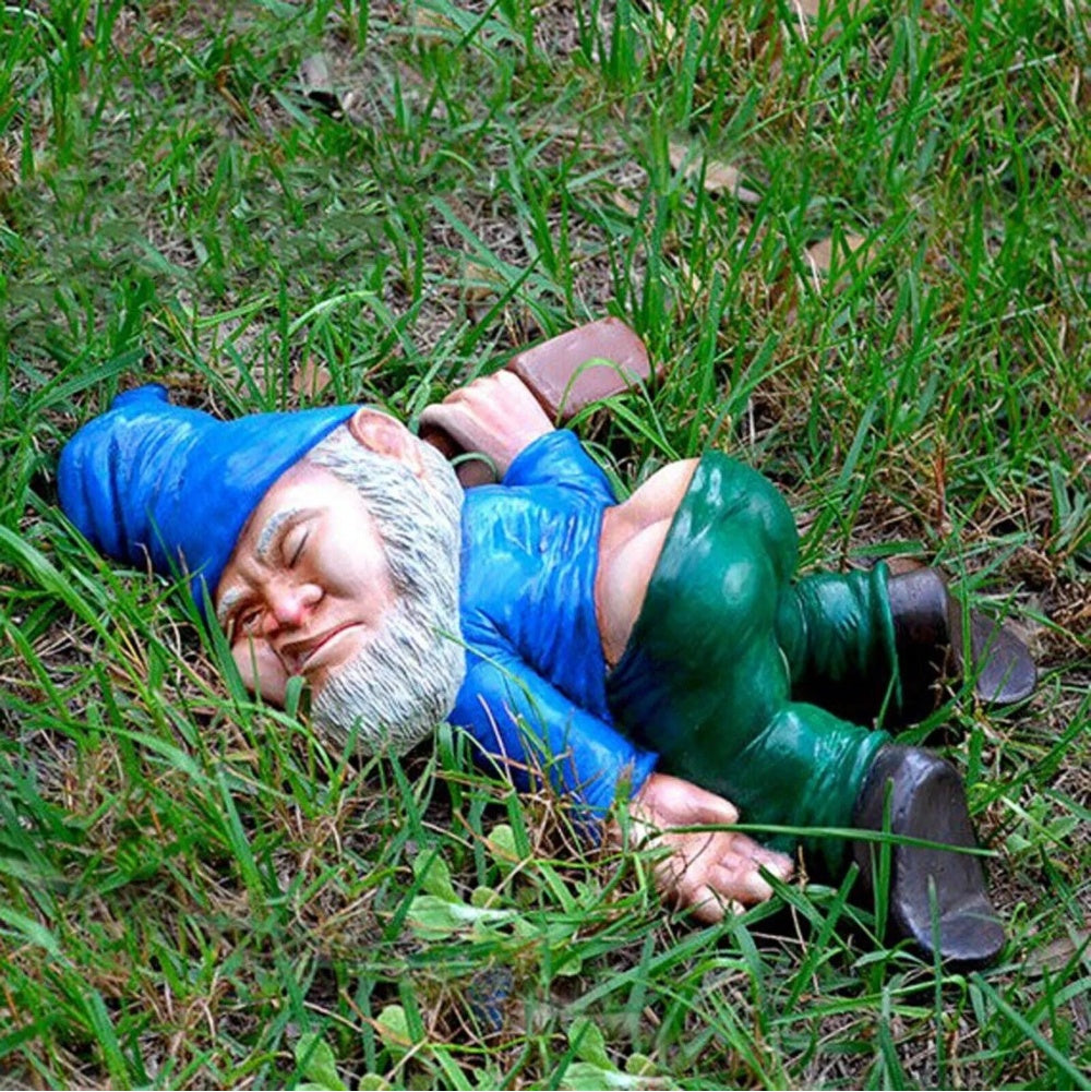 Drunk  Garden Gnome Decoration Drunken Ornament Decor Yard Patio Lawn US