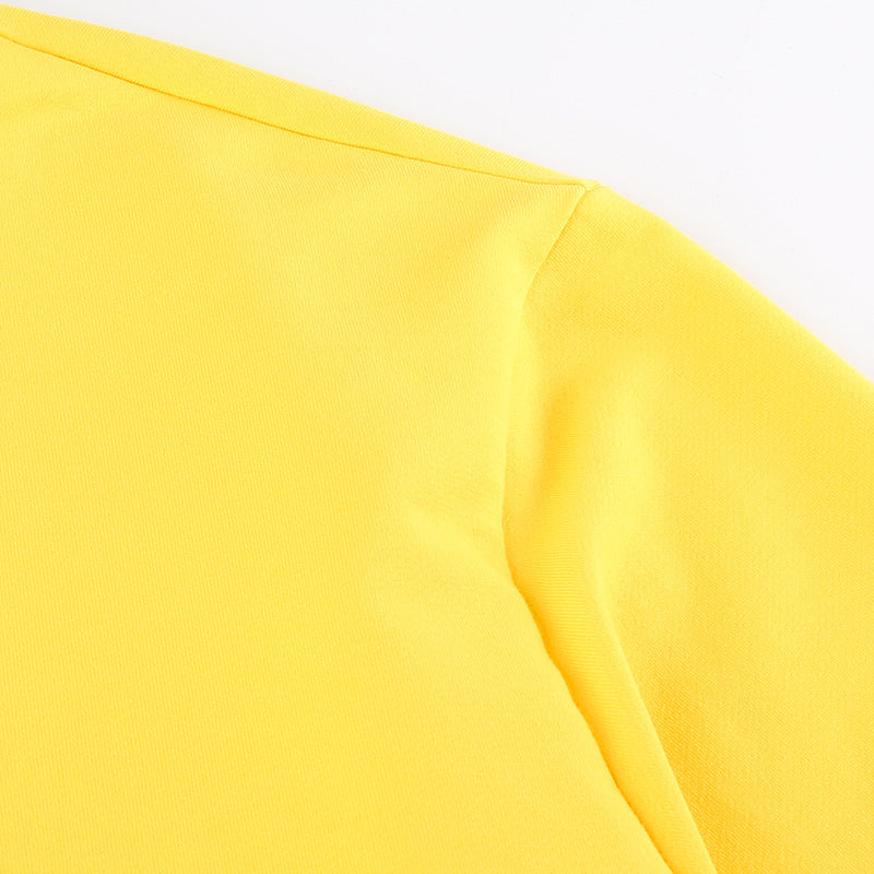 Round top T-shirt with exposed top