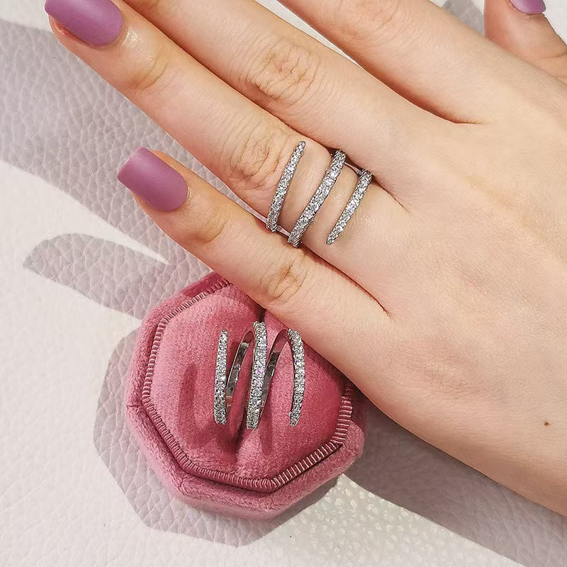 Niche, Light-luxury Layered Line Ring For Versatile Styling