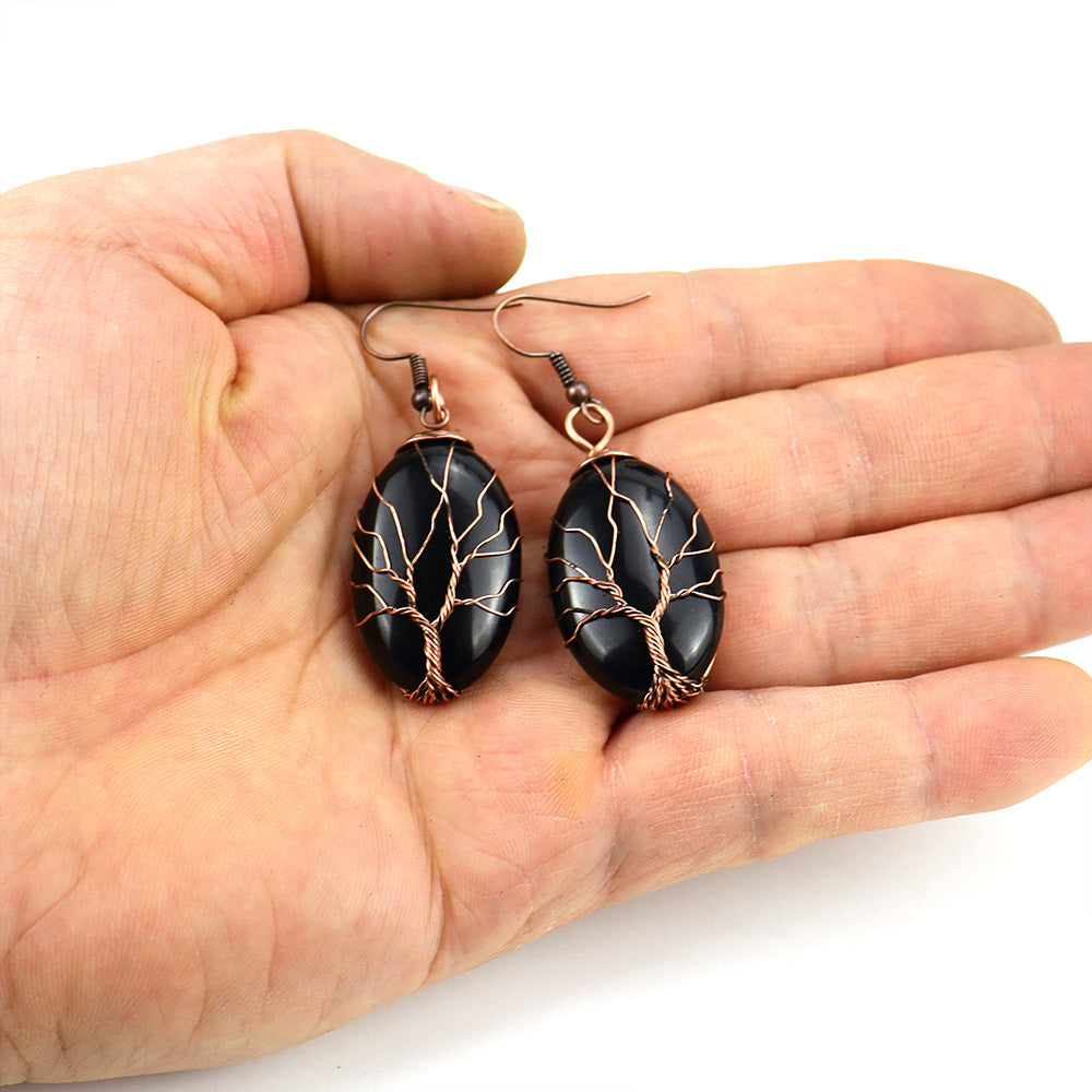 Retro Hand-Wound Tree Of Life Earrings For Women