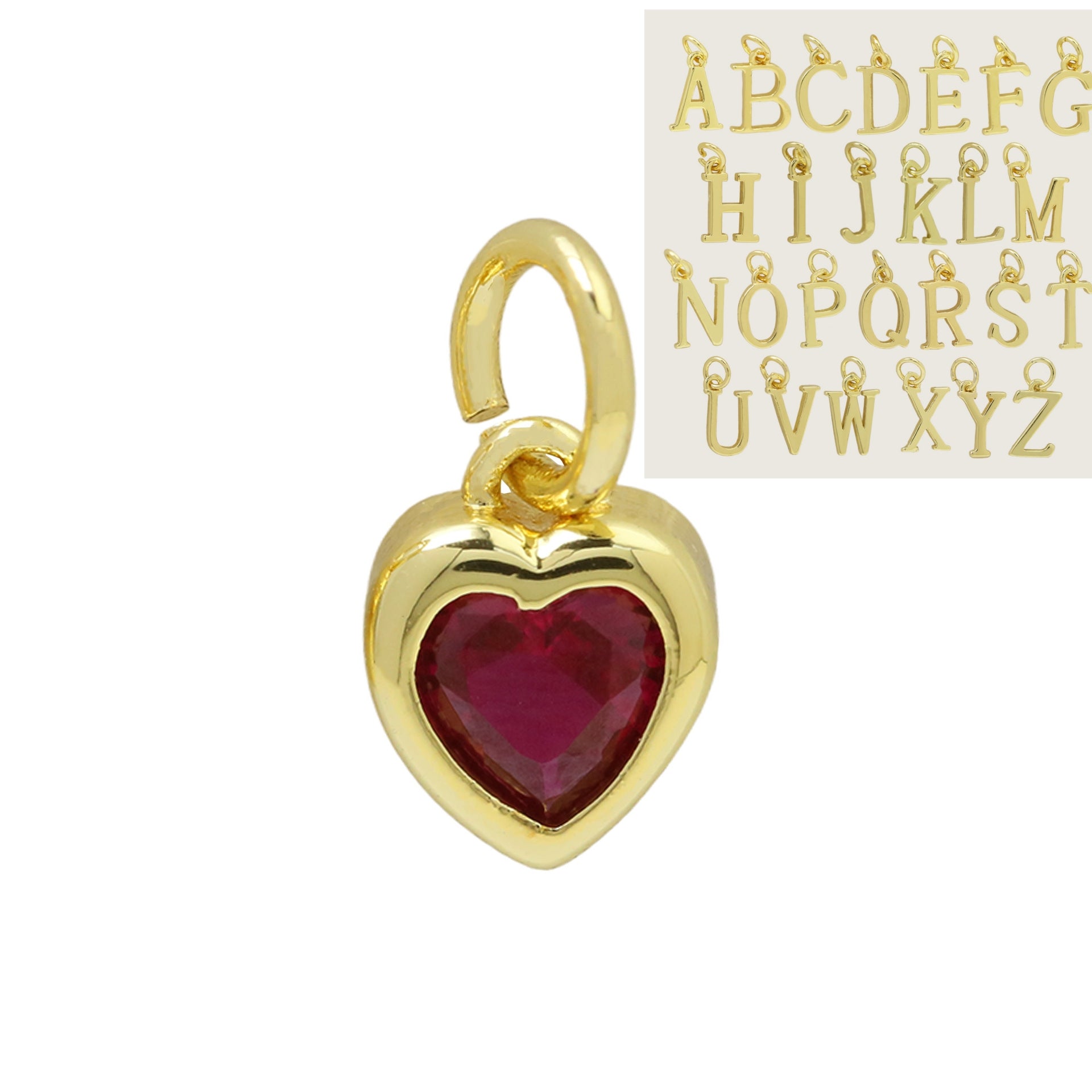 December Heart-shaped Birthstone Necklace With English Letters