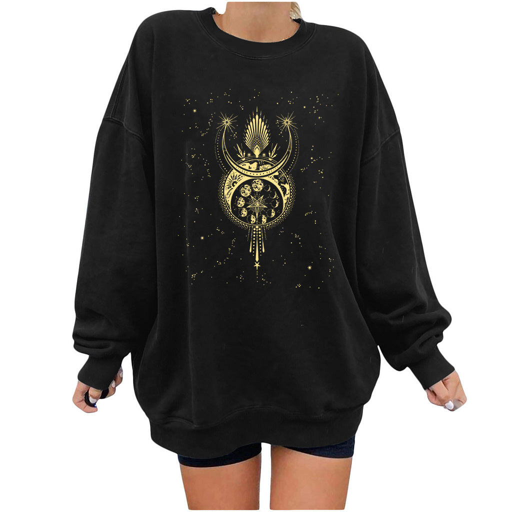 Five Pointed Star Array Guards Printed Women Sweater