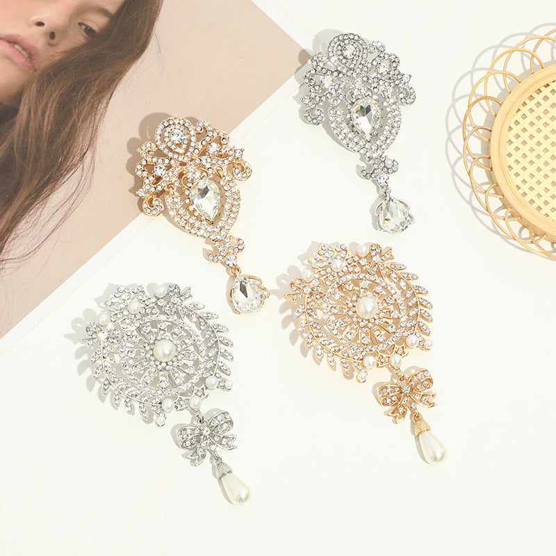 Water Drop Brooch Diamond Luxury Fashion Popular Alloy