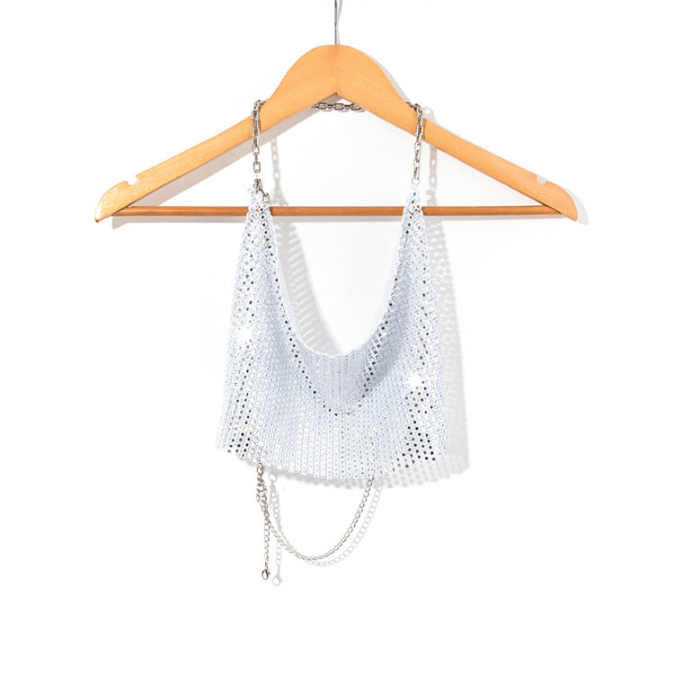 Camisole Women Backless Rhinestone Hot Girl Midriff-baring Top Women