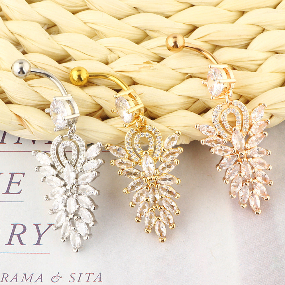 New Belly Button Ring Fashionable And Sexy Belly Button Nail Zircon