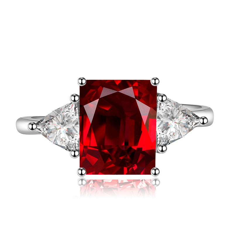 New Geometric Triangle Open-End Jewelry Square Diamond Ring For Women