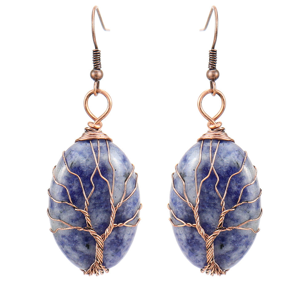 Retro Hand-Wound Tree Of Life Earrings For Women