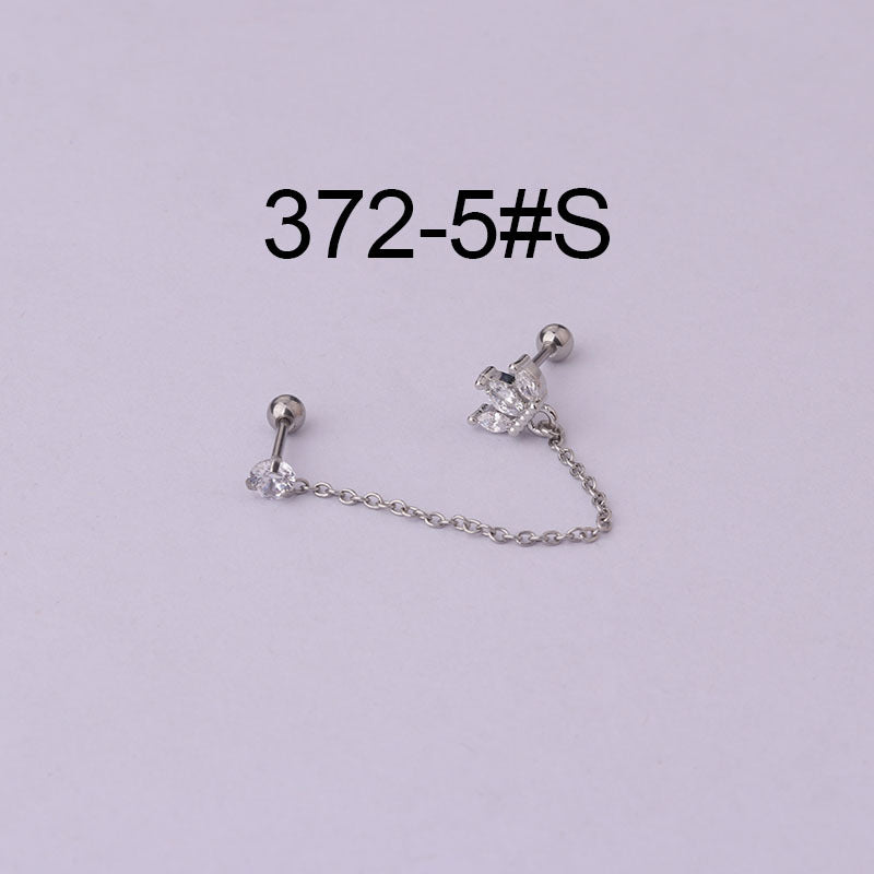 Thin Rod Stainless Steel Double Pierced Ear Bone Nails