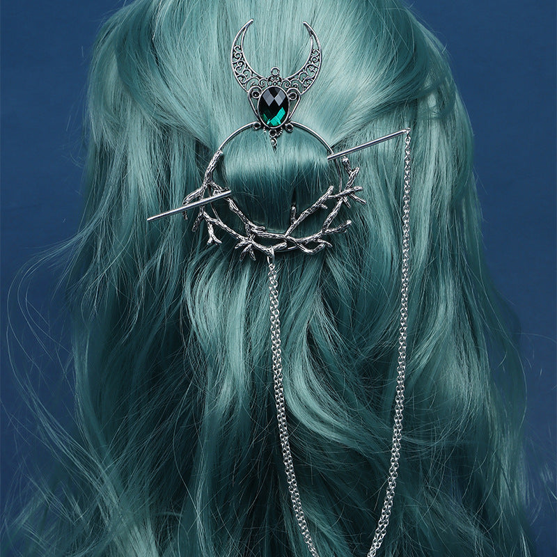 Witch Hairpin Rhinestone Elegant Trendy Dots