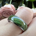 Stylish And Minimalist Green Wood-grain Ring