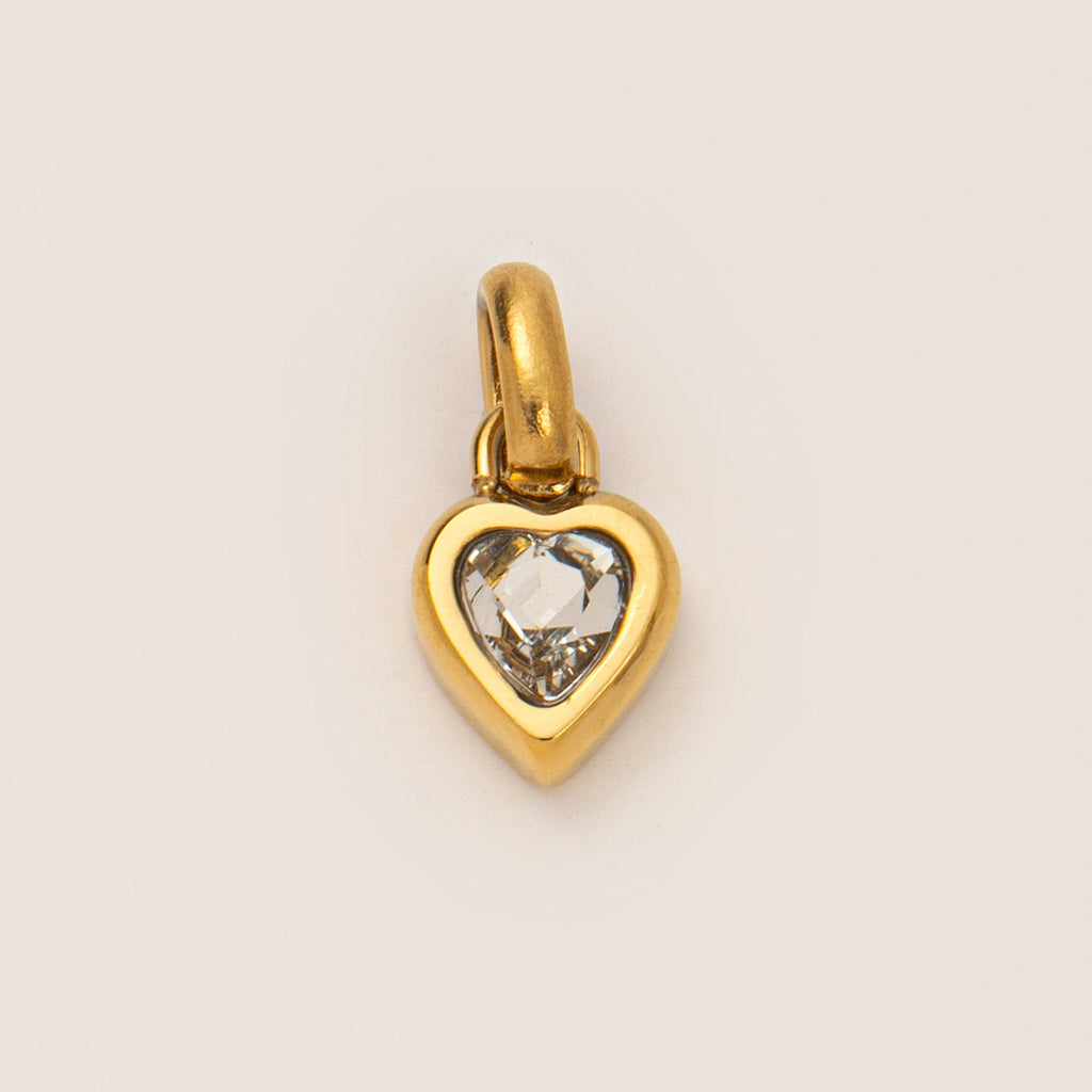 Titanium Steel Heart-shaped DIY Pendant With 12 Zodiac Birthstones