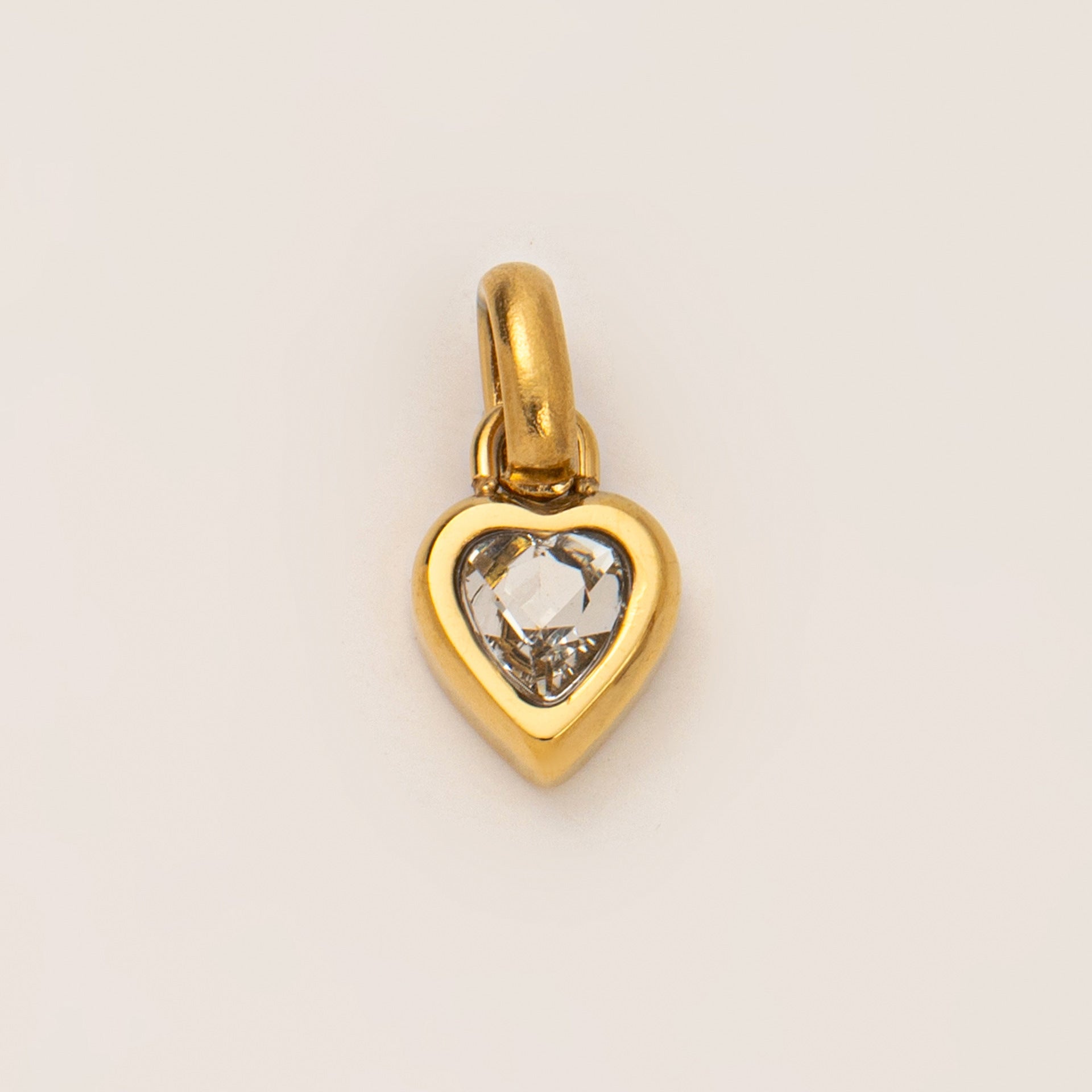 Titanium Steel Heart-shaped DIY Pendant With 12 Zodiac Birthstones