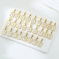 European And American Square Shell Letter Universal Clasp Pendants26 English Alphabet Jewelry Accessories