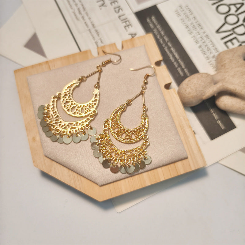 Retro Round Tassel Long Women's Earrings