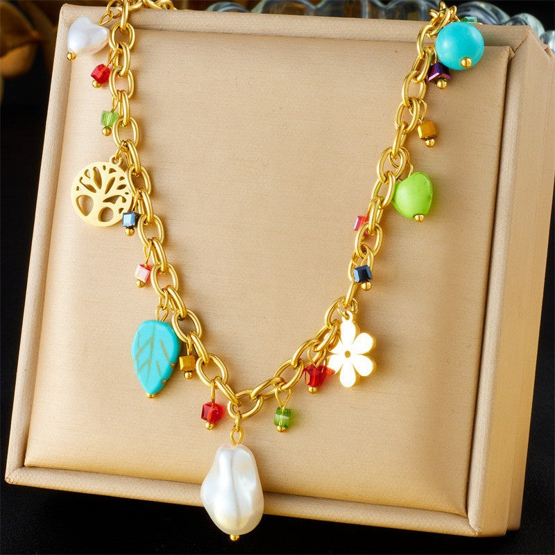 European And American-style Vintage Stainless Steel Multi-element Necklace