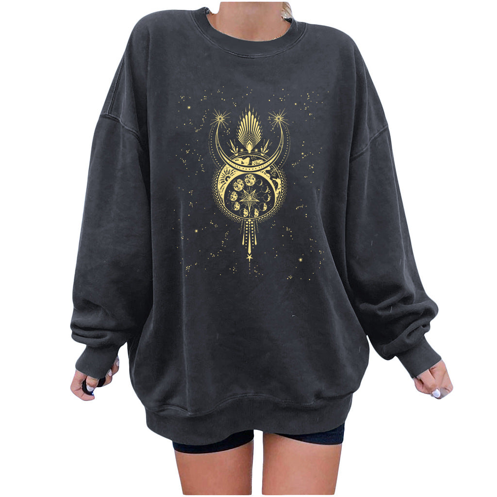 Five Pointed Star Array Guards Printed Women Sweater