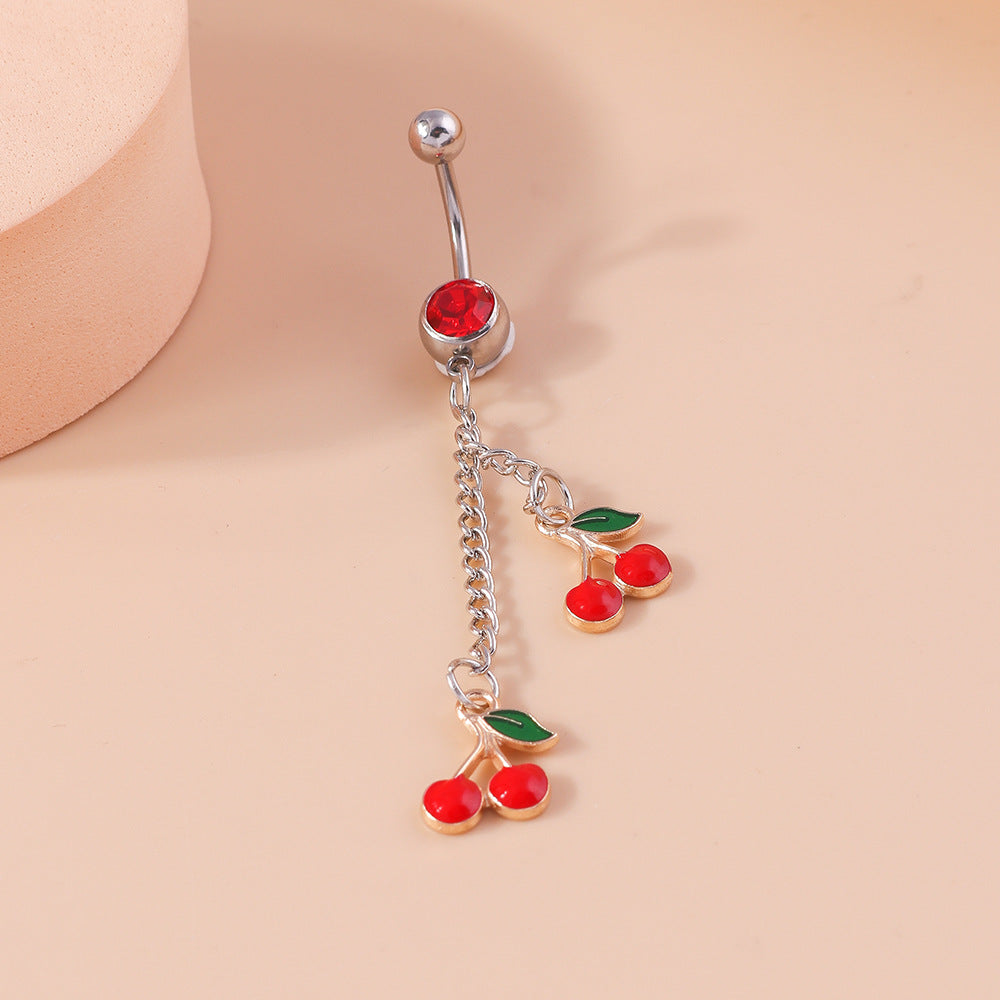 Cherry Belly Button Piercing Cartoon Personality Cute And Elegant