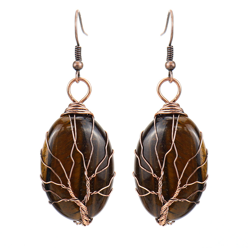 Retro Hand-Wound Tree Of Life Earrings For Women