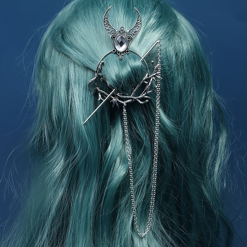 Witch Hairpin Rhinestone Elegant Trendy Dots