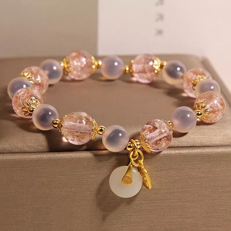 Natural Heart Agate Bracelet For Women