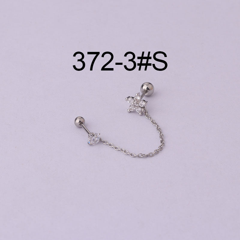 Thin Rod Stainless Steel Double Pierced Ear Bone Nails