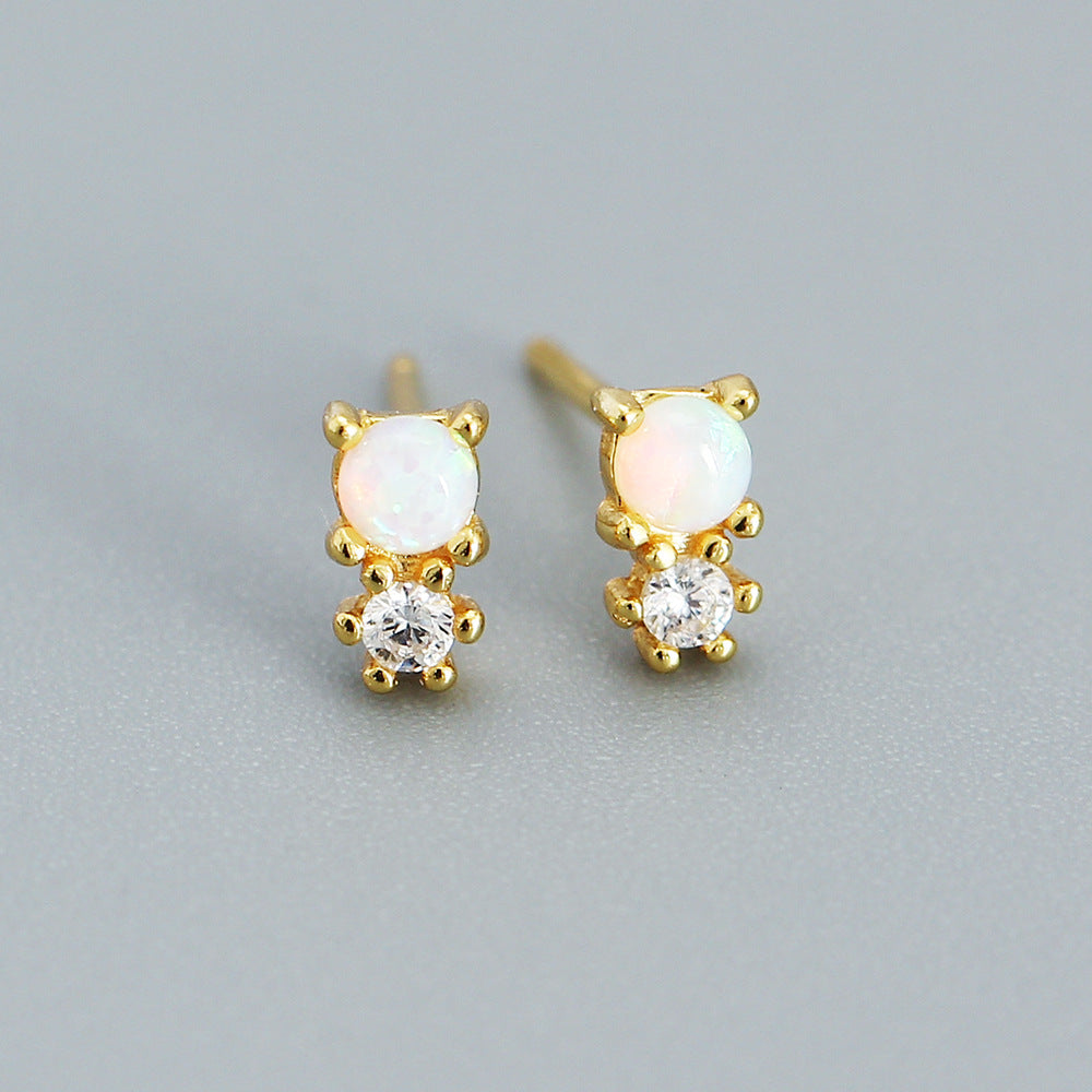 S925 Silver Instagram-style Geometric Diamond-studded Earrings